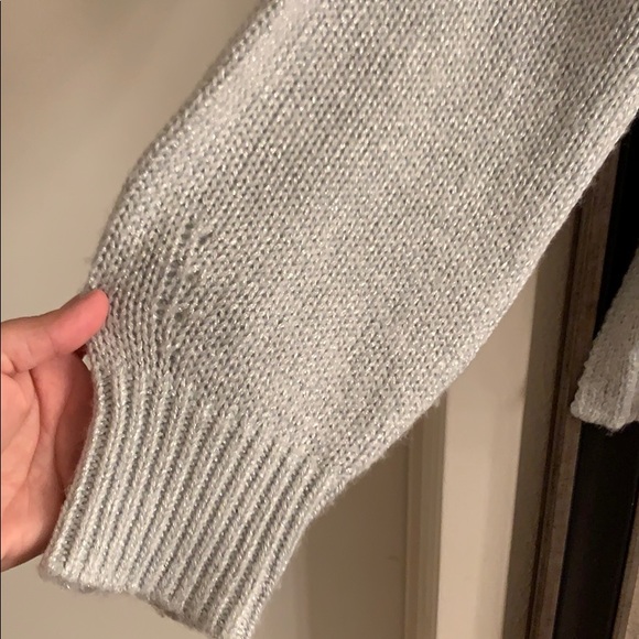 LOU & GREY Metallic Light Blue Hooded Sweater - Picture 2 of 7